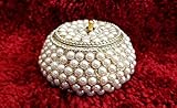 RK Collections Decorative Trinket Jewelry Keepsake Storage Box. Small Trinket Storage Organizer Chest Faux Pearl. Treasure/Chest for Gift Box.