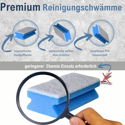Walfinus Premium XXL 10er-Set Kratzfreie Spülschwamm, Putzschwamm, Reinigungsschwamm, Küchenschwamm, zweiseitige, Scheuerschwamm, Topfreiniger, waschbar -60 Grad 15x7x4cm zum wiederverwenden