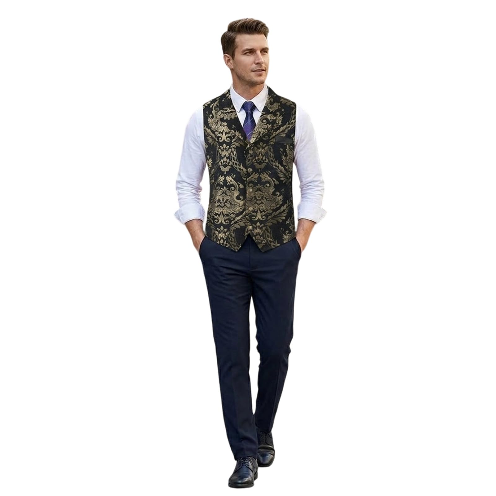 Chaleco sin mangas de moda 2026 para hombre con botones de Generisch para primavera 8