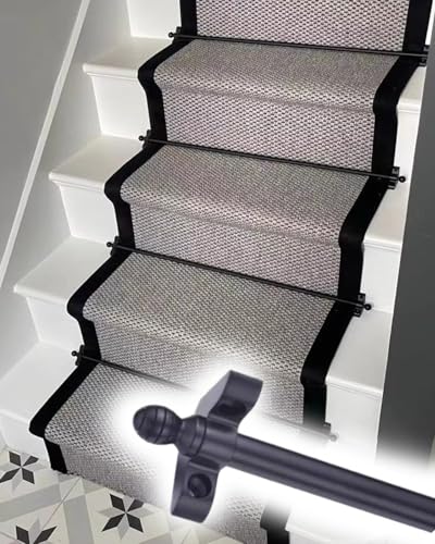 Barras de alfombra para escaleras de latón con remate redondo 110 cm