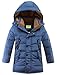 Vogstyle Bambini Giubbotto Piumino Invernale Ragazzi Ragazze Leggero Impermeabile Cappotto con Cappuccio Blu 12 Anni/Altezza 150-160