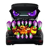 FUSOTO Halloween Trunk or Treat Car Decorations Kit, Scary Trunk or Treat Decorations for SUV, Halloween Truck Decor with Monster Large Eyes, Fangs, Halloween Decor for Car SUV Garage Door