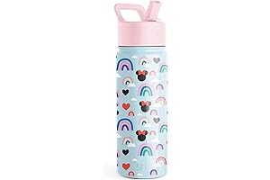 Disney Minnie Mouse Kids Water Bottle with Straw Lid | Reusable Insulated...