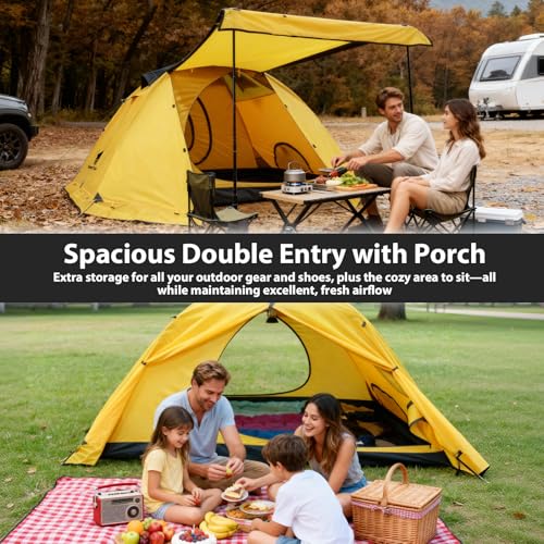 GEERTOP Carpa impermeable para camping 4 personas 4 estaciones para familia miniatura 4