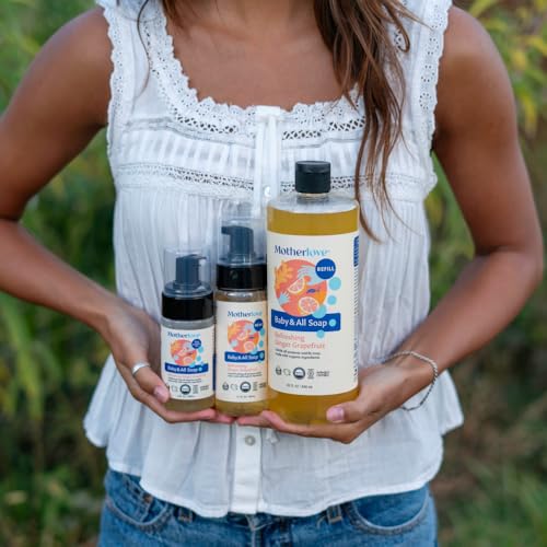 Image of Motherlove Baby & All Soap (32 oz) Gentle Foaming All-Purpose Castile Soap Made with Organic Ingredients - Refreshing Ginger Grapefruit (Pack of 2)