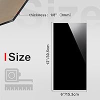 Vista 2 de KINLINK Láminas de plexiglás 6x12 de 1/8 pulgada de grosor - Lámina de acrílico negro fundido de 3mm, lámina de plástico policarbonato
