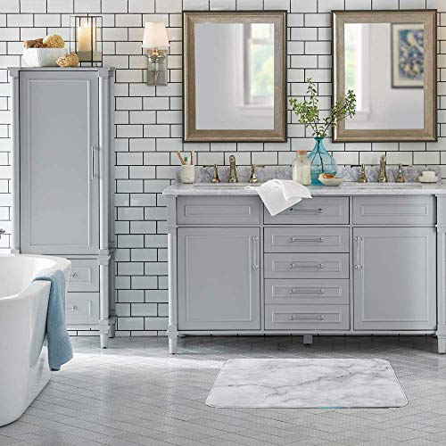 Tapis de salle de bain doux texture marbre pour sortie de douche
