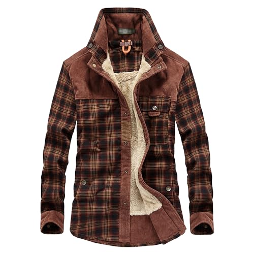 Chemise flanelle homme chaude doublée Sherpa idéale pour les activités outdoor en hiver