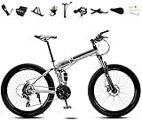 ▶ Mountain bike pieghevole: dimensioni: 24, 26 pollici, telaio per bicicletta in acciaio ad alto tenore di carbonio, velocità 21/24/27/30, pedale normale per mountain bike, forcella a molla, sistema di freno a doppio disco, ruota a raggi completi.