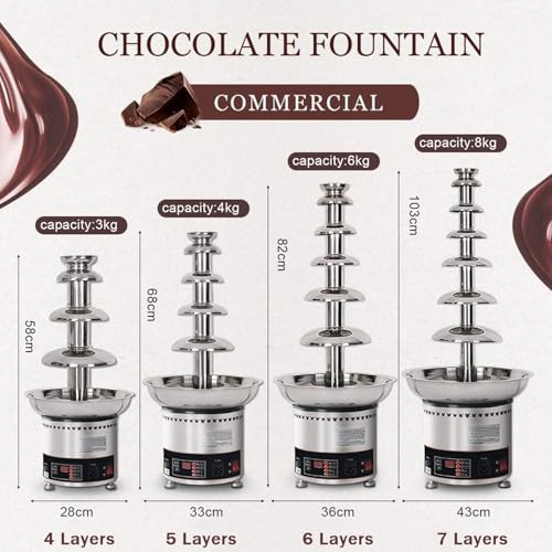 Máquina eléctrica de fondue de chocolate 4 niveles acero miniatura 2