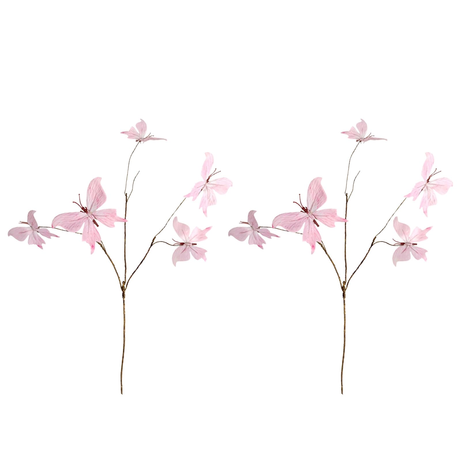 Tsophreniq Of 2 Artificial Butterfly Flowers Wedding Party Home Decoration Faux Branch for Indoor and Outdoor Arrangements Faux Flowers