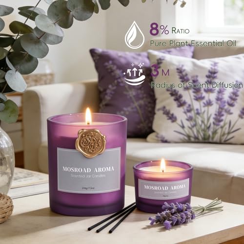 Lavender Eucalyptus Scented Candle Set - 2 Packs, Spa Scent Aromatherapy Candles for Stress Relief, Calming Candles for Anxiety, Relaxation & Yoga Meditation, Natural Soy Wax Luxury Home Candles - Image 5