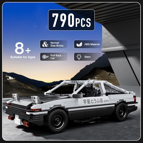 Mould King 15064 Technic Clamping Building Blocks AE86 Sports Car Model Set including Pull-Out Motor - Image 2