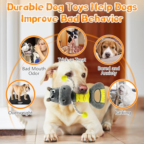 Image of Fuufome Large Squeaky Plush Dog Toys for Small, Medium, and Large Dogs Daily Companionship, Training, Tug of War Puppy Toys to Keep Them Busy