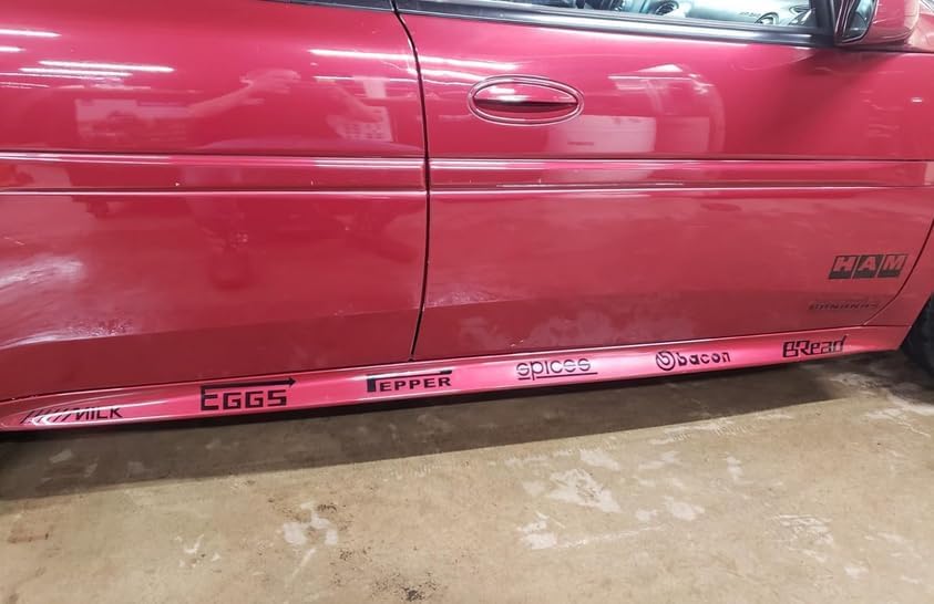 Miniatura 2 de Juego de 16 calcomanías divertidas para patrocinador, calcomanías de vinilo para automóvil, calcomanías de marca, huevos de desayuno, leche,