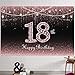 HAMIGAR 6x4ft Happy 18th Birthday Banner Backdrop - 18 Years Old Birthday Decorations Party Supplies for Girls - Rose Gold