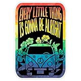 Every Little Thing is Gonna Be Alright Sticker 4 Inch Bob Marley Reggae - Waterproof Vinyl Decal for Laptop Water Bottle Car Tumbler - Durable Funny Aesthetic Long-Lasting Stickers for Adults ID44990