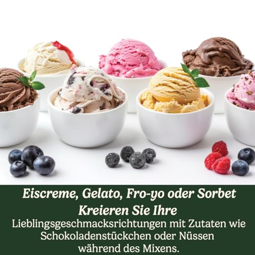 Cuisinart Solo Scoops Ice Cream Maker | Hausgemachtes Gelato & Eismaschine in 25 Minuten | Sorbet Maker | Frozen Yogurt Maker | Kompakt, platzsparend | 475ml Rührschüssel | ICEM10 – Bild 4