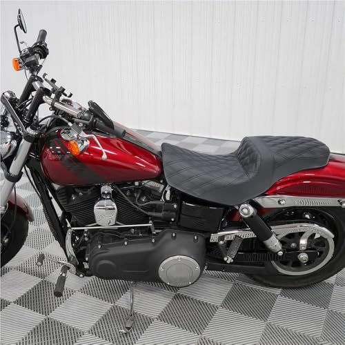 Asiento para Dyna Street Bob FXDB Super Glide 2006-2017 sillín conductor negro 6