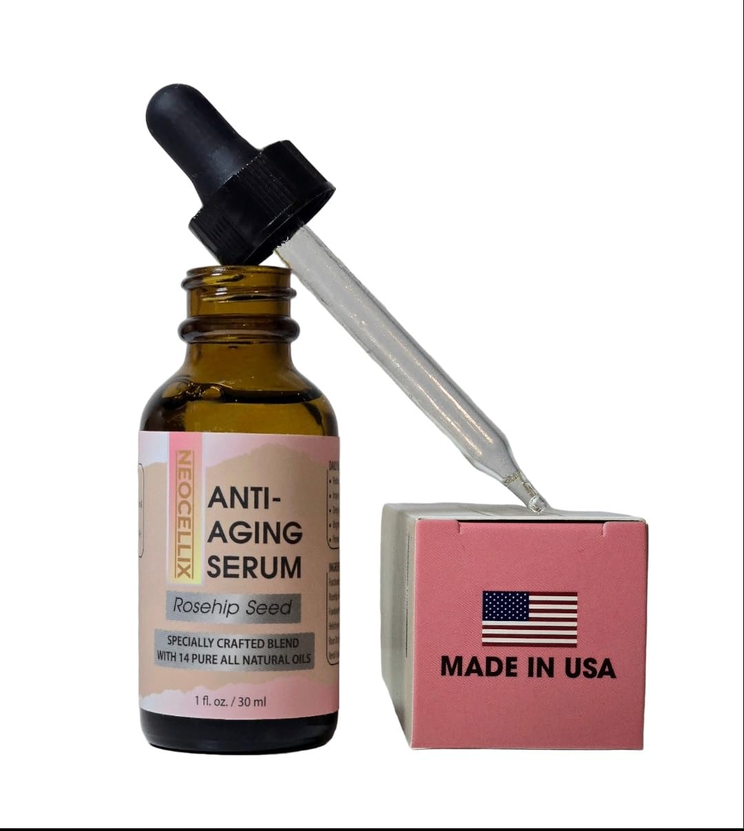 Anti-Aging Oil Serum – Made From 14 Pure All Natural Oils - Rosehip, Argan, Sea Buckthorn... Supports Smoother Texture, Firmness, Deep Hydration & Radiance Boost for Youthful Skin - Made in USA 1oz