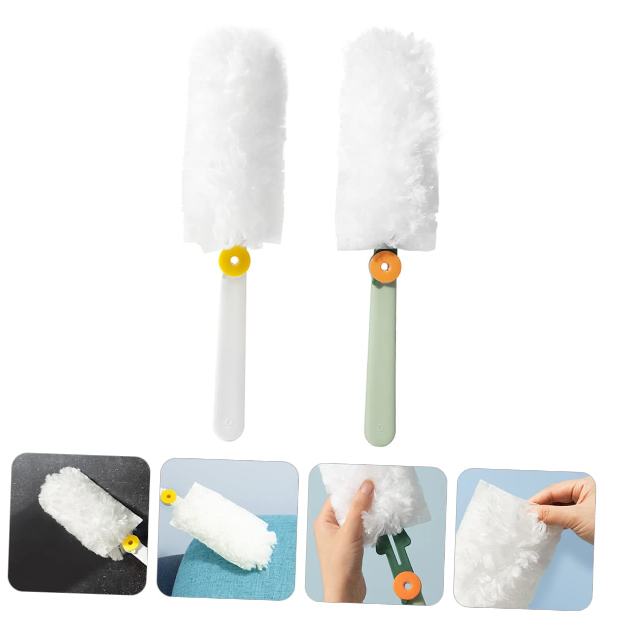 PEPLAYTAL 2Pcs Electrostatic Duster for Dust Removal Lightweight Household Cleaning Supplies for Desktop and Home Use Absorbs Dust Without Lifting Ash