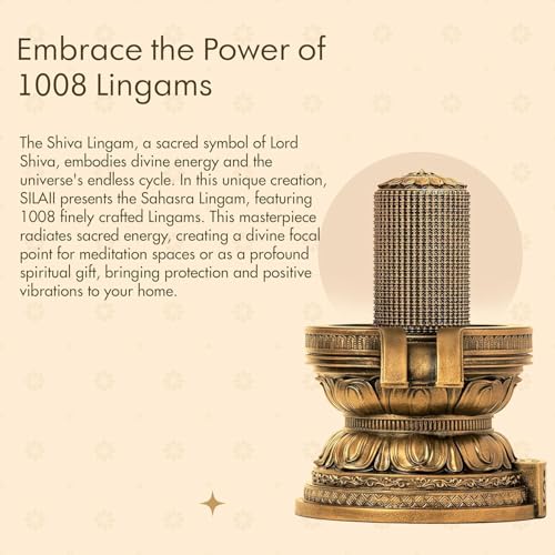 Image of SILAIII 1008 Shiva Lingam Idol 6 Inch | Siva Lingam for Pooja | Shivling Sculpture for Home Temple & Spiritual Gift, Antique Bronze
