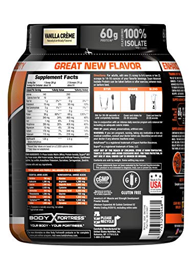 Body Fortress Super Advanced Isolate Protein Powder, Gluten Free, Vanilla Creme Flavored, 1.5 Lb - Image 5