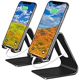 COOLOO Cell Phone Stand, 2 Pack Mobile Phone Anti-Skid Holder, Cradle, Dock Compatible Android Smartphone, Phone Xs Max Xr X 8 7 6 6s Plus 5s, Accessories Desk - Black