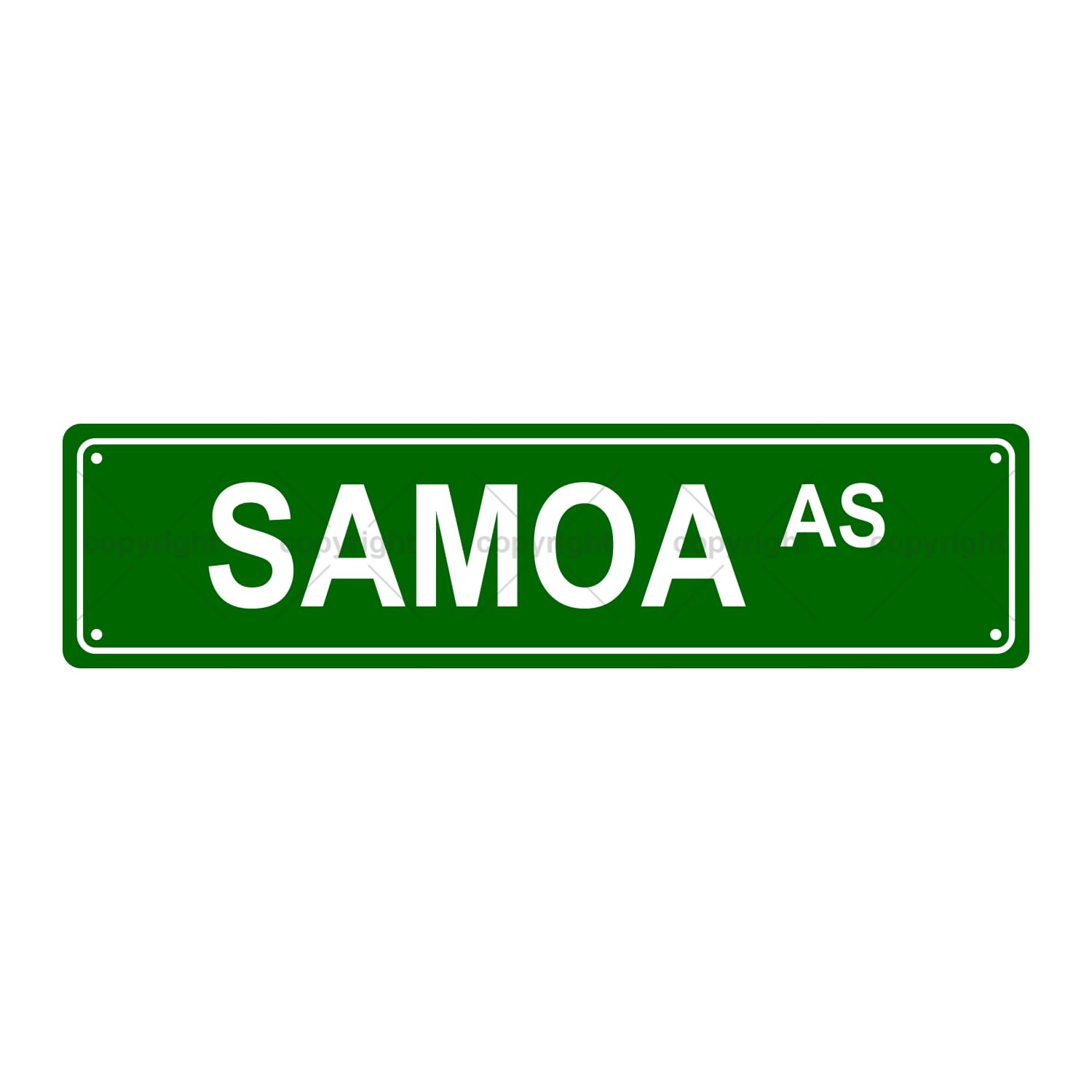 Samoa AS American States and Territories Metal Tin Street Sign Bar Cafe Garage Cave Home Room Wall Bathroom Farmhouse Garden Porch Patio Decor,4x16 Inch