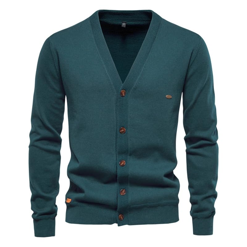 VIVICOLOR Men's V Neck Button Cardigan Sweater Cotton Long Sleeve