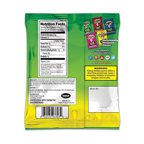 WARHEADS HARD CANDY EXTREME SOUR 1oz (28g)