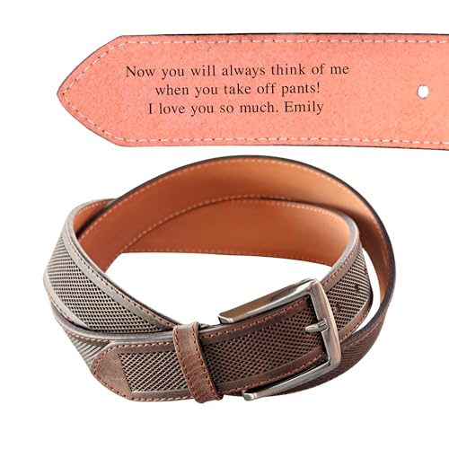 Custom Engraved Leather Belt - Personalized Message Belt for Him - Unique Gift for Special Occasions