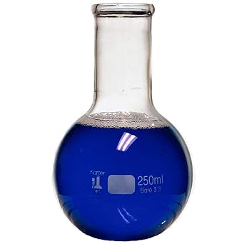 250ml Boiling Flask, 3.3 Boro. Glass, Flat Bottom, Karter Scientific 250A4 Single