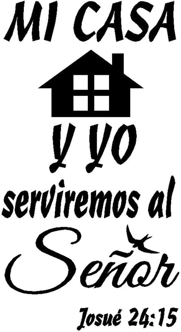 Yoursidecal Spanish Wall Decals decorativo para pared Mi Casa Y Yo Serviremos Al Señor.Josué 24:15 Mensajes textos biblicos decorativos español Family