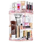 Sorbus 360 Rotating Makeup Organizer - Spinning Acrylic cosmetics organizer, Adjustable Shelves for Make Up, Perfume & Toiletries for Vanity, Bathroom, Bedroom, Closet [Pink]