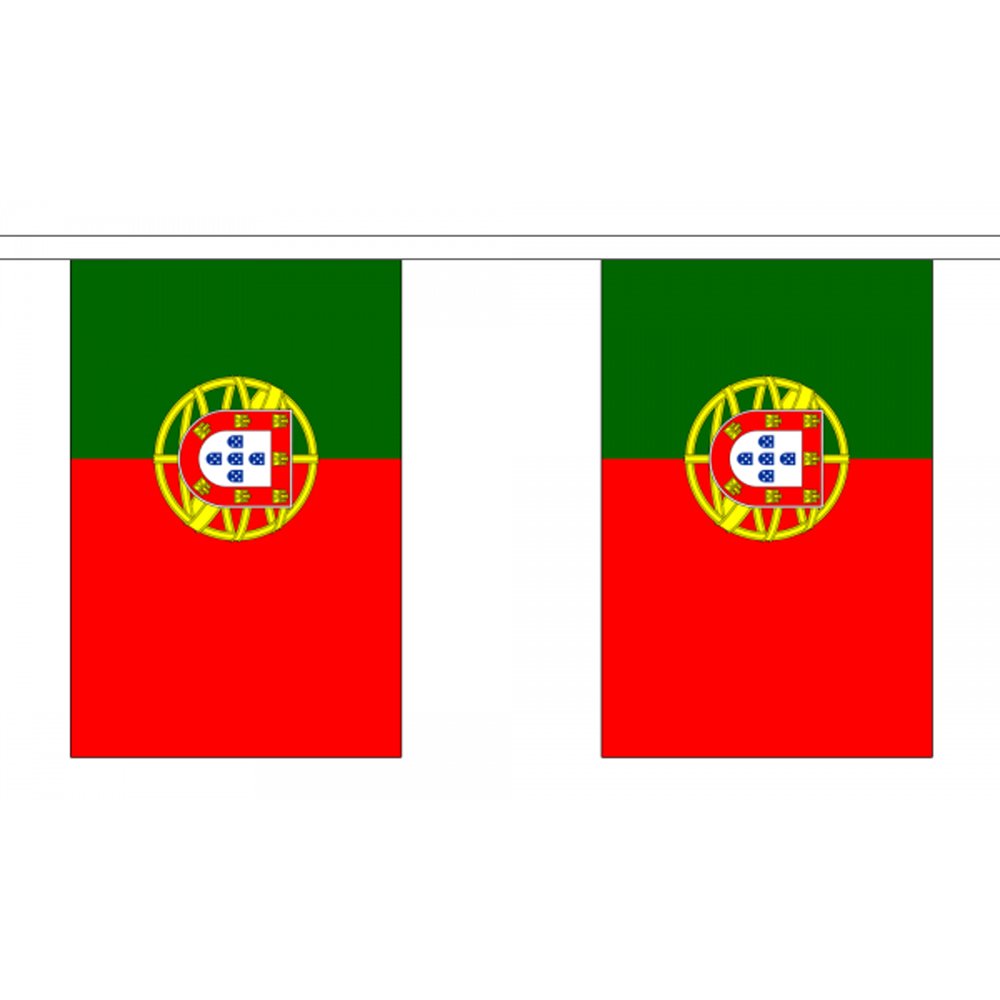 Flagtex Portugal Fabric Bunting – 3m with 10 Flags – Indoor & Outdoor Decoration – String Flags Banners Portuguese Southern Europe Iberian Peninsula — image 1