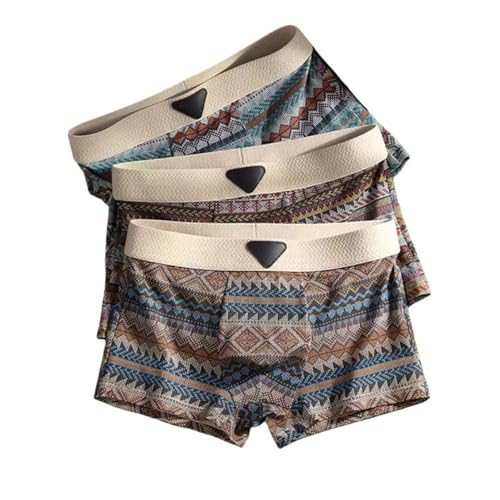 Empiricala retro-patterned design men's premium cotton briefs, breathable cotton briefs Moisture-Wicking, Seamless Design