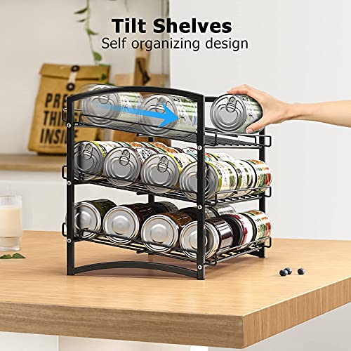 image for Can Rack Organizer, 3-Tier Stackable Can Holder Dispenser for Kitchen 