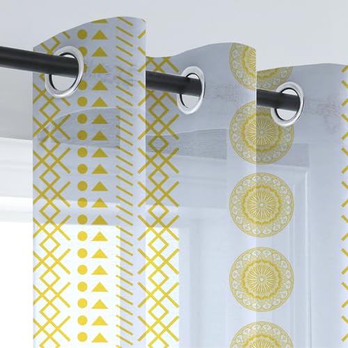 Image of STITCHNEST Sheer Curtain for Bedroom & Living Room | Elegant Decorative Window Curtain | 4 X 7 Feet