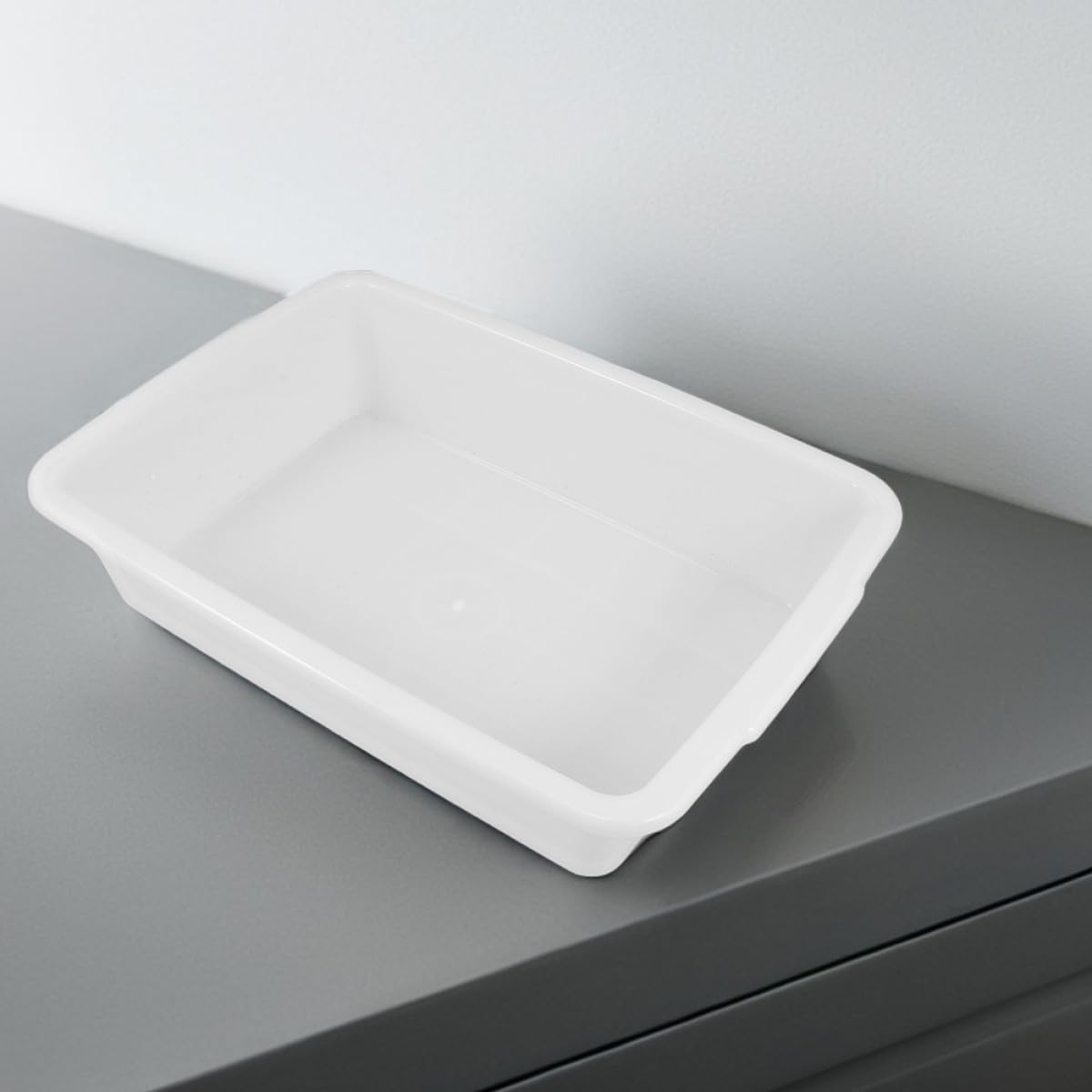 SHINEOFI Plateaux de Laboratoire Lot de 2 Design Anti-Fuite en Plastique Blanc Polyvalents pour Laboratoires Chimiques et Salles de Classe