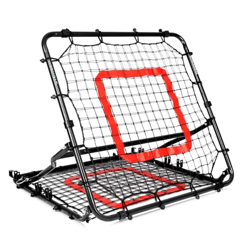 Storgem Baseball Softball Rebounder Net, Pitch Back Rebound Net,Soccer Rebound Net, Fielding Rebounder,Double Sided Adjustable Multi-Sports Pitching Rebound Net for Throwing Practice