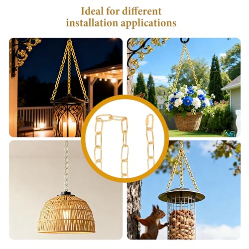 Image of Chandelier Chain 6 /10 /15 Feet SANGLE SOPFFY Light Fixture Chain for Chandelier or Swag Light Fixtures,Lighting Chain Extension with Link Locks, Plant Hanging Chain(Pure Gold, 6 Feet)