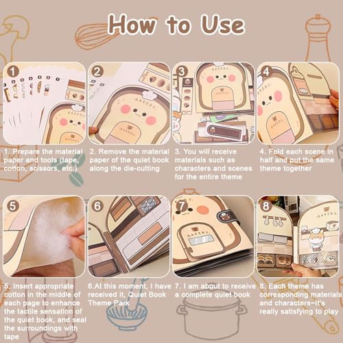 Image of PATPAT 6Pcs DIY Paper Quiet Book, Hands-On Activity Set for Kids Age 3