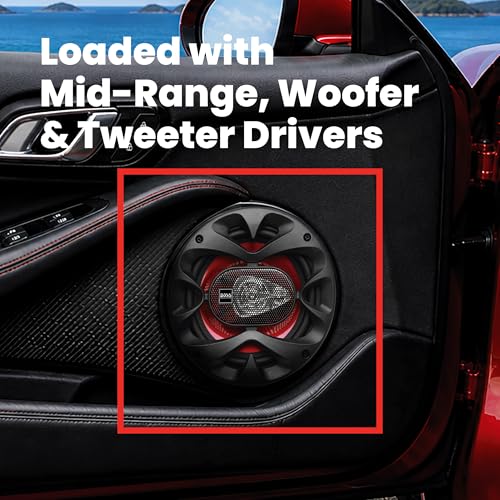 BOSS Audio Systems CH6530 Chaos Series 6.5 Inch Car Door Speakers - 300 Watts (Pair), 3 Way, Full Range, Tweeters, Coaxial, Sold in Pairs - Image 5