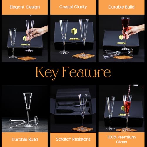 Image of Melbify Aviary Wine Glasses | Set of 2 | 200 ml | Wide Mouth | Luxury | Crystal Wine Glass Set | Luxury Wine Glasses | Fancy Wine Glass Set | Gift Pack