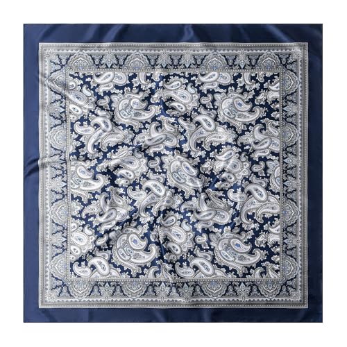 Image of 35 inch Men's Silk Cowboy Scarf - Oversized Western Bandana Neckwear, Large Square Scarf with Gift Packaging