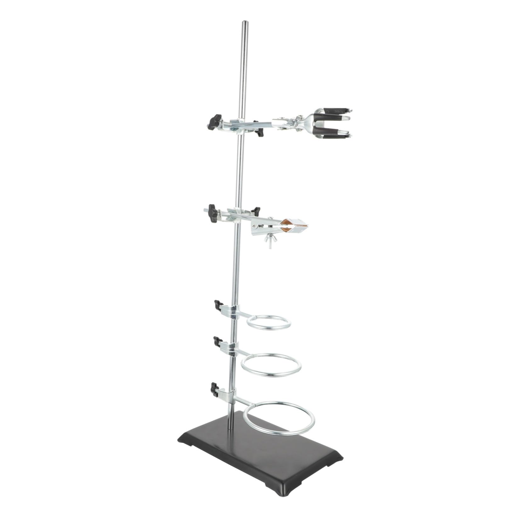 Gatuida Support De Laboratoire Métallique Pour Expériences Chimiques Stand De Rétention Robuste Avec Clips Et Porte-flacon Équipement De Chimie Pour Étudiants Et Professionnels