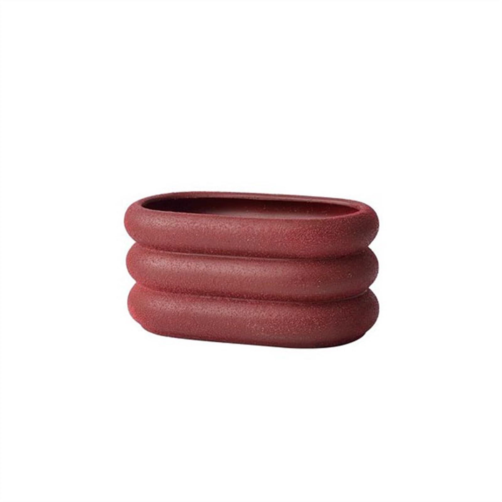 SDA287MZ Simple Orchid Vegetable Planter Ceramic with Tray Succulent Green Office Perforated Large Multifunction(Red,Large)