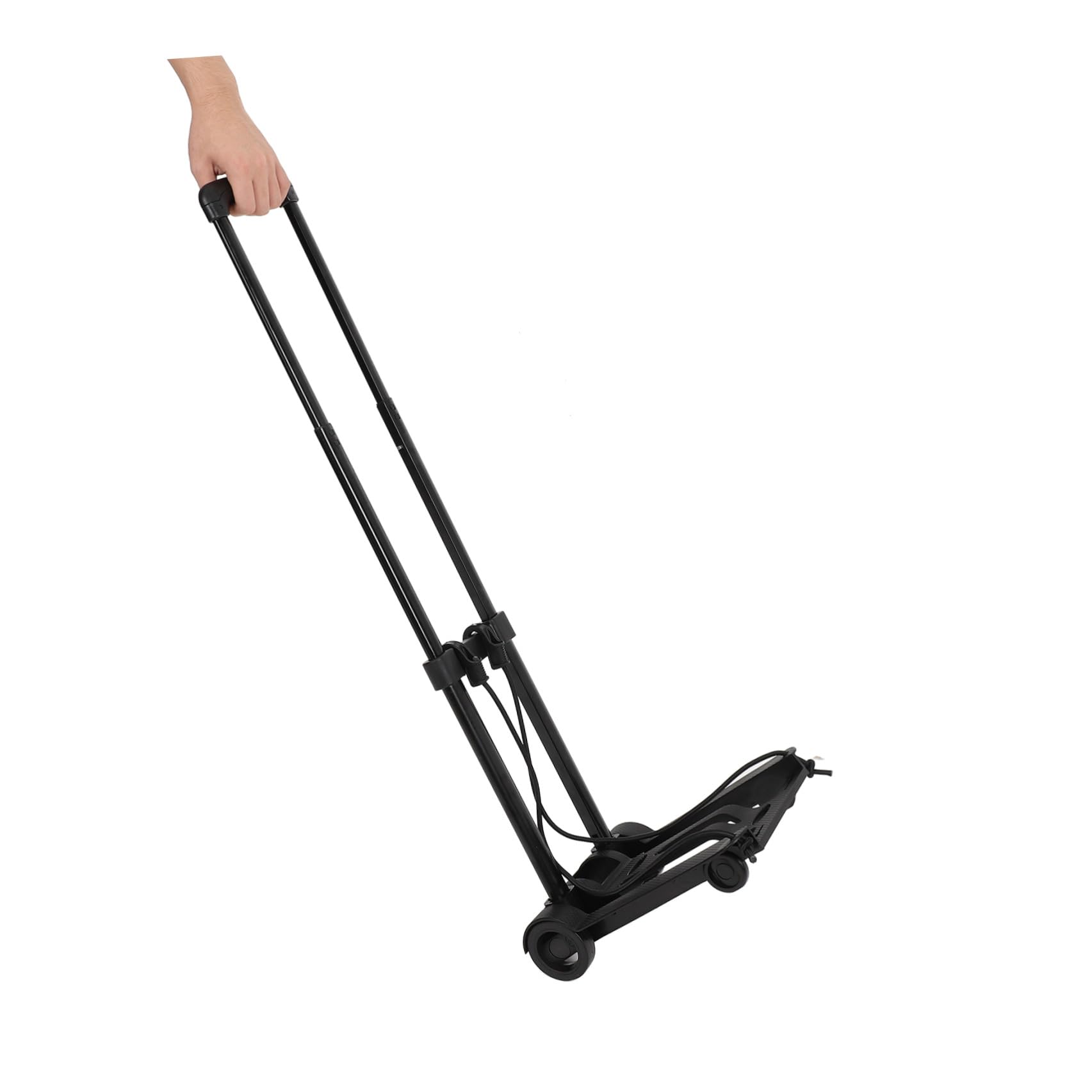 Healvian Carrito de Compra Portátil Plegable Pequeño Ruedas Dobles Base de Plástico Reforzado y Cordón Elástico Ajustable para Equipaje y Traslado Fácil en Viajes y Mudanzas