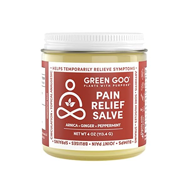 Green Pain Relief Skin Salve, All-Natural Pain Relief Formula For Arthritis, Sore Muscles & Bruises, Rapid Relief, 4 oz jar